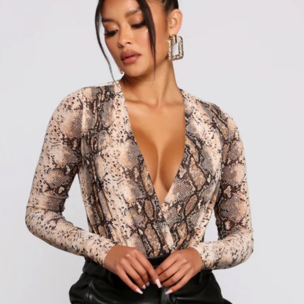 Snake print bodysuit